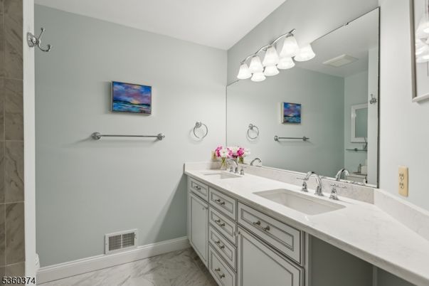 Bathroom, Dual Sink Vanities, Interior, Marble