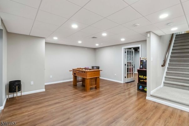 Game Room, Interior, Recessed Lighting, Wood Texture Flooring