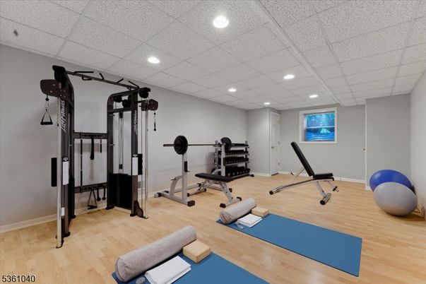 Fitness Equipment, Interior, Recessed Lighting, Wood Texture Flooring