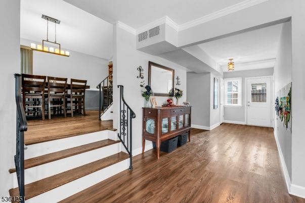Chandelier, Dining room, Interior, Pendant Lights, Wood Texture Flooring