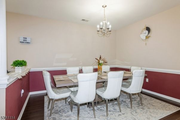 Chandelier, Dining room, Interior, Wood Texture Flooring
