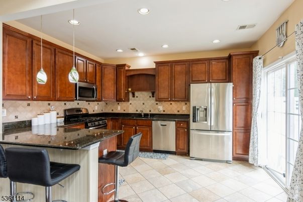 Interior, Kitchen, Pendant Lights, Recessed Lighting, Stainless Steel Appliances