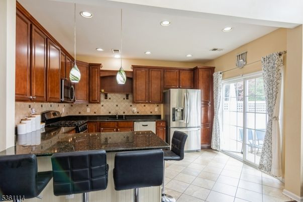 Interior, Kitchen, Pendant Lights, Recessed Lighting, Stainless Steel Appliances