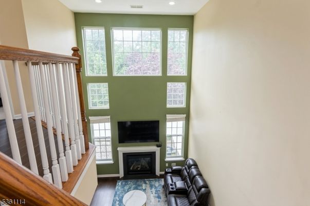 Fireplace, Interior, Recessed Lighting, Wood Texture Flooring