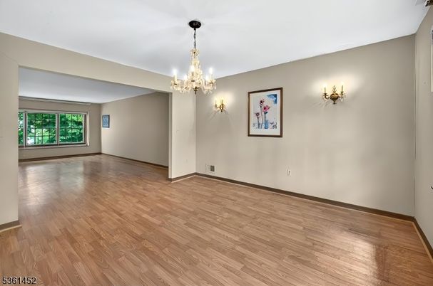 Chandelier, Empty room, Interior, Wood Texture Flooring