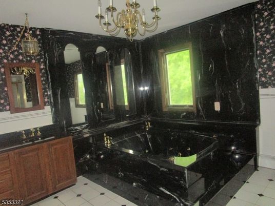 Bathroom, Chandelier, Interior, Marble Walls