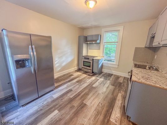 Interior, Kitchen, Stainless Steel Appliances, Wood Texture Flooring