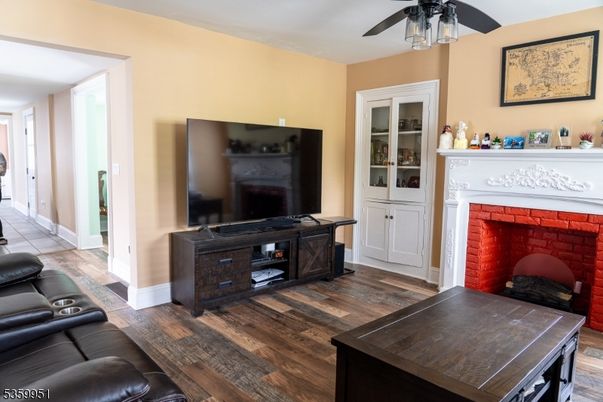 Fireplace, Interior, Wood Texture Flooring