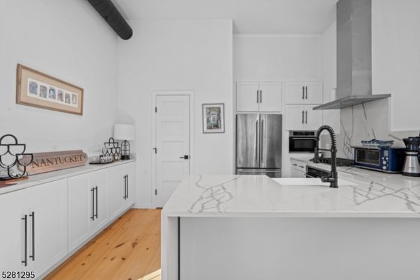 Interior, Kitchen, Stainless Steel Appliances, Wooden Beams, Wood Texture Flooring