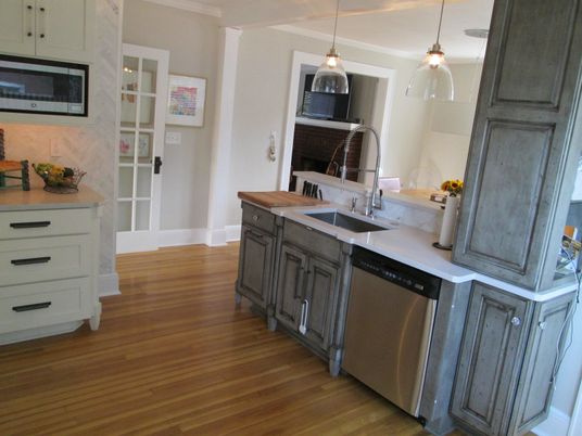 Interior, Kitchen, Pendant Lights, Stainless Steel Appliances, Wood Texture Flooring
