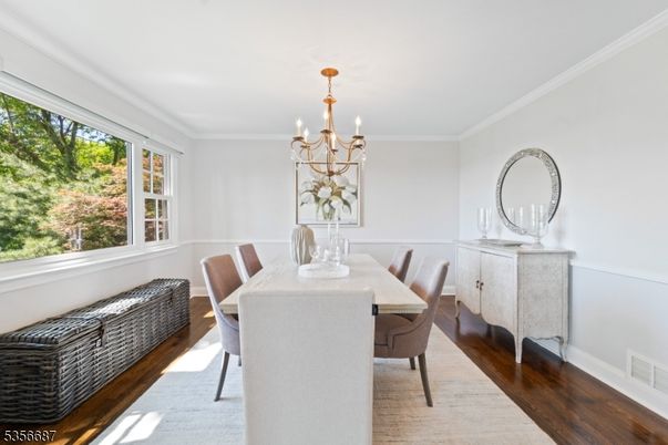 Chandelier, Dining room, Interior, Wood Texture Flooring