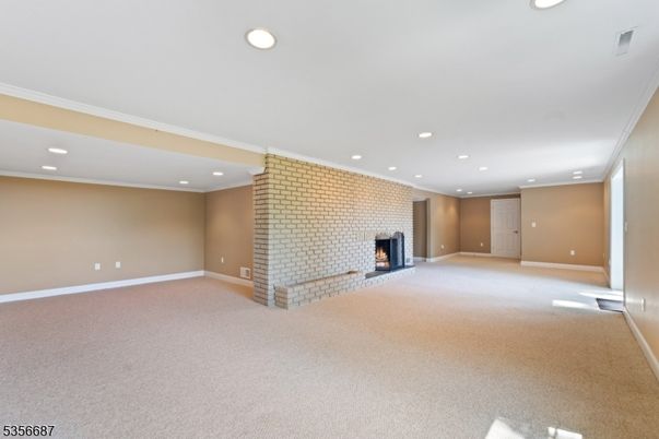 Empty room, Fireplace, Interior, Recessed Lighting
