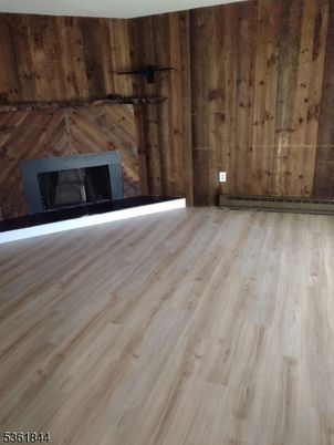 Empty room, Fireplace, Interior, Wood Texture Flooring, Wooden Walls