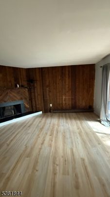Empty room, Fireplace, Interior, Wood Texture Flooring, Wooden Walls