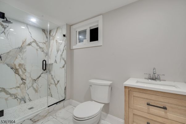 Bathroom, Glass Shower, Interior, Marble, Marble Walls, Recessed Lighting