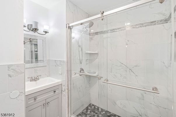 Bathroom, Glass Shower, Interior, Marble Walls