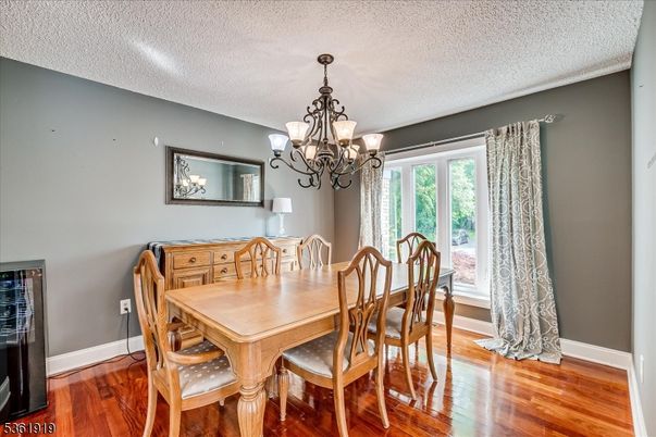Chandelier, Dining room, Interior, Wood Texture Flooring