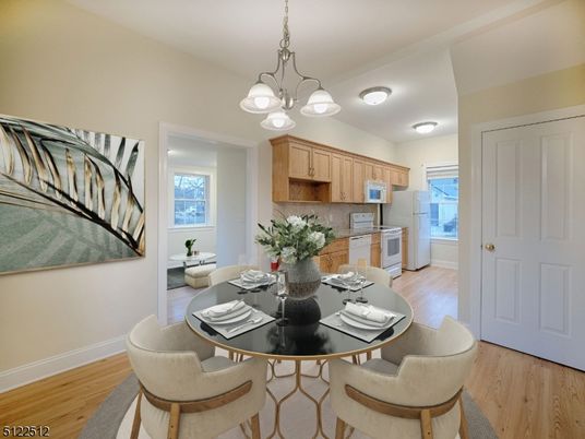 Dining room, Interior, Kitchen, Pendant Lights, Wood Texture Flooring