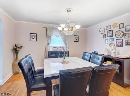 Chandelier, Dining room, Interior, Wood Texture Flooring