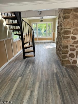 Interior, Stone Walls, Wood Texture Flooring
