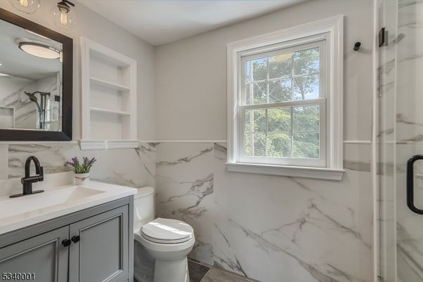 Bathroom, Glass Shower, Interior, Marble Walls