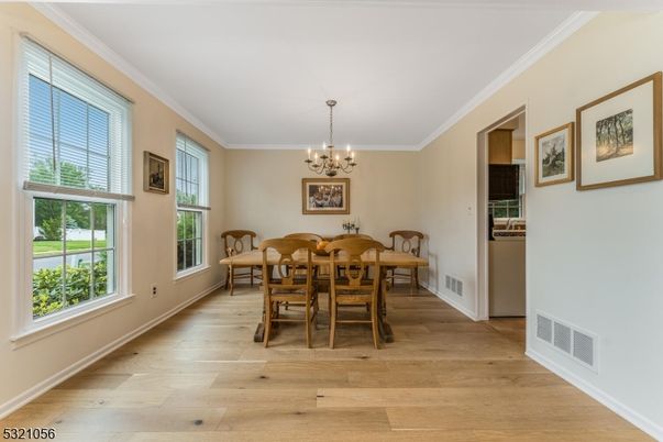 Chandelier, Dining room, Interior, Wood Texture Flooring