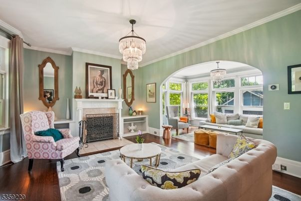 Chandelier, Fireplace, Interior, Living room, Wood Texture Flooring