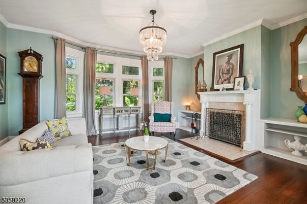 Chandelier, Fireplace, Interior, Living room, Wood Texture Flooring