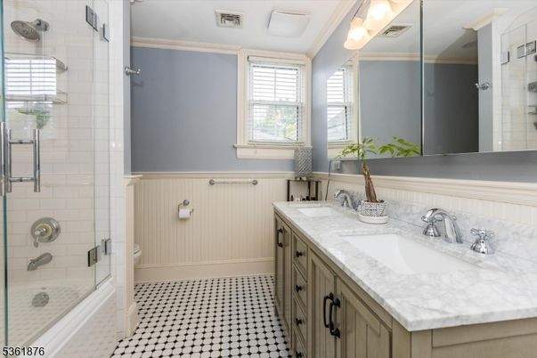 Bathroom, Dual Sink Vanities, Glass Shower, Interior