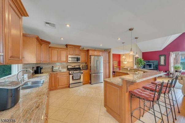 Interior, Kitchen, Pendant Lights, Recessed Lighting, Stainless Steel Appliances