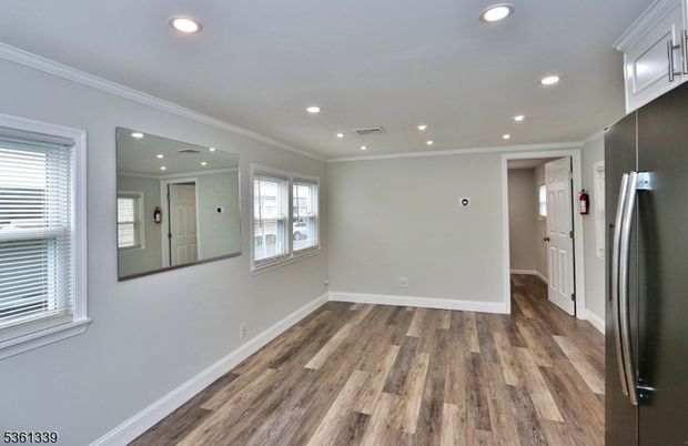Elevator, Empty room, Interior, Recessed Lighting, Wood Texture Flooring