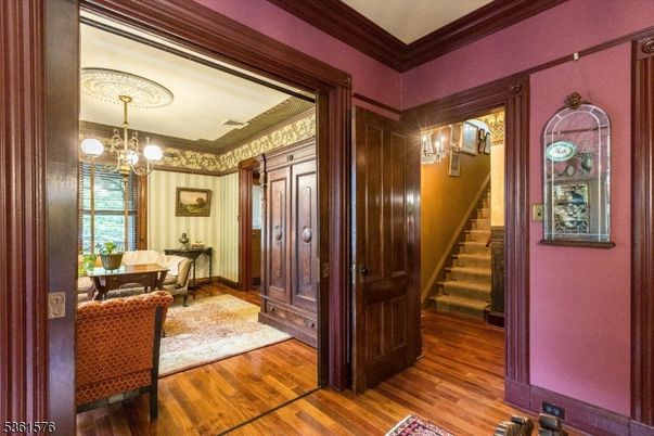 Chandelier, Dining room, Interior, Wood Texture Flooring