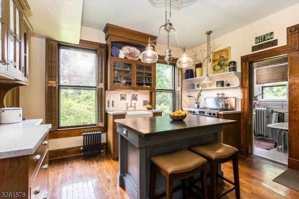 Interior, Kitchen, Pendant Lights, Stainless Steel Appliances, Wood Texture Flooring