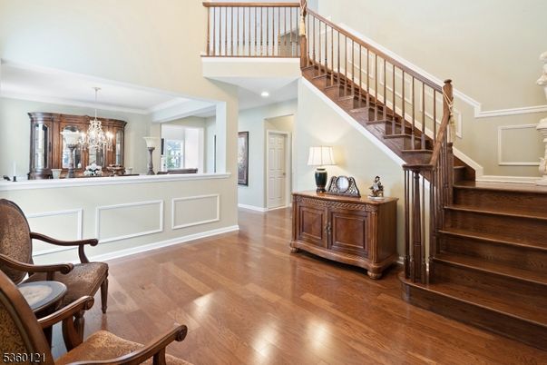 Chandelier, Interior, Recessed Lighting, Wood Texture Flooring