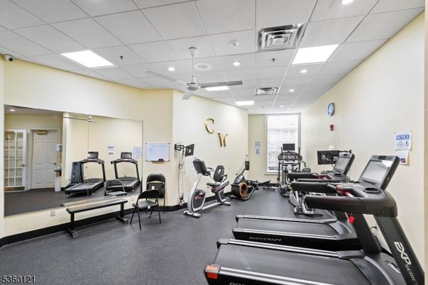 Fitness Equipment, Gym, Interior, Recessed Lighting