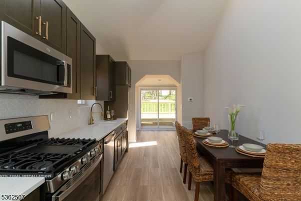 Interior, Kitchen, Stainless Steel Appliances, Wood Texture Flooring
