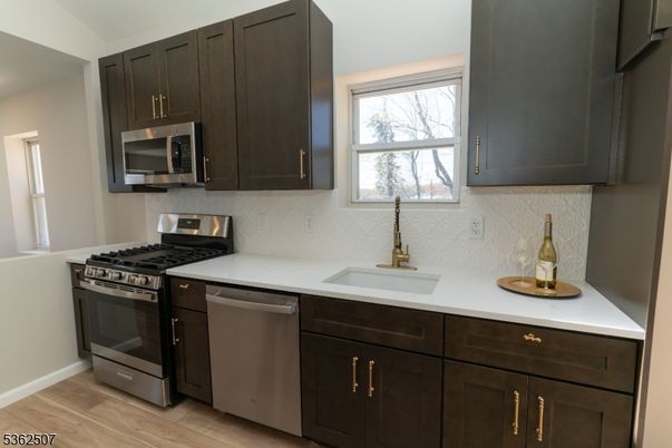 Interior, Kitchen, Stainless Steel Appliances, Wood Texture Flooring