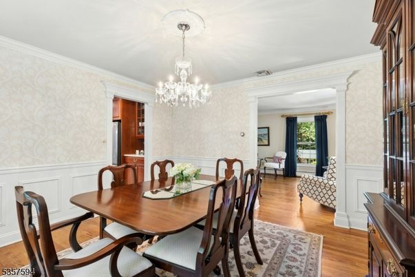 Chandelier, Dining room, Interior, Wood Texture Flooring