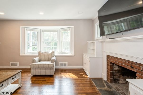 Fireplace, Interior, Recessed Lighting, Wood Texture Flooring