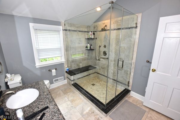 Bathroom, Dual Sink Vanities, Glass Shower, Interior