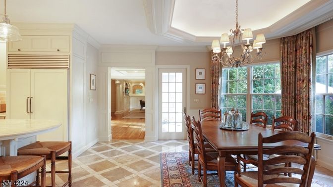 Chandelier, Dining room, Interior, Wood Texture Flooring