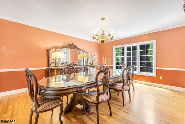 Chandelier, Dining room, Interior, Wood Texture Flooring