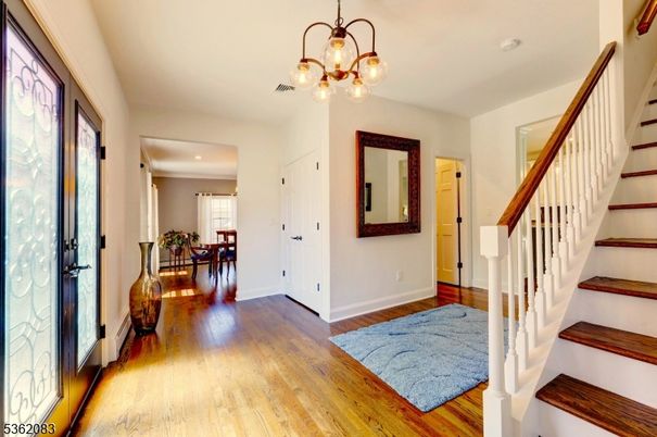 Dining room, Interior, Pendant Lights, Recessed Lighting, Wood Texture Flooring