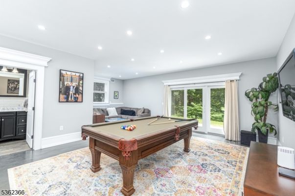 Billiard Table, Game Room, Interior, Recessed Lighting