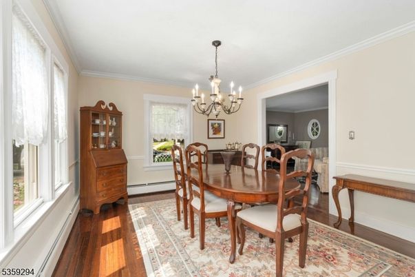 Chandelier, Dining room, Interior, Wood Texture Flooring