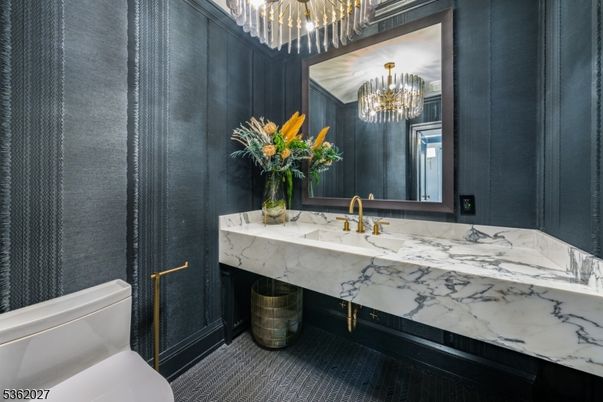 Bathroom, Chandelier, Interior
