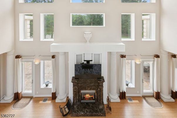 Fireplace, Interior, Wood Texture Flooring