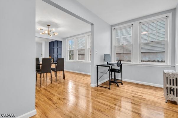 Home Office, Interior, Pendant Lights, Wood Texture Flooring