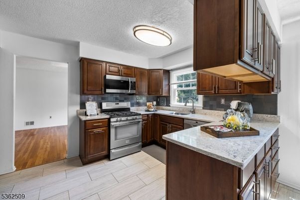 Interior, Kitchen, Stainless Steel Appliances, Wood Texture Flooring