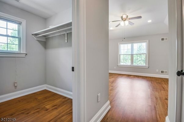 Empty room, Interior, Recessed Lighting, Walk-in Closets, Wood Texture Flooring